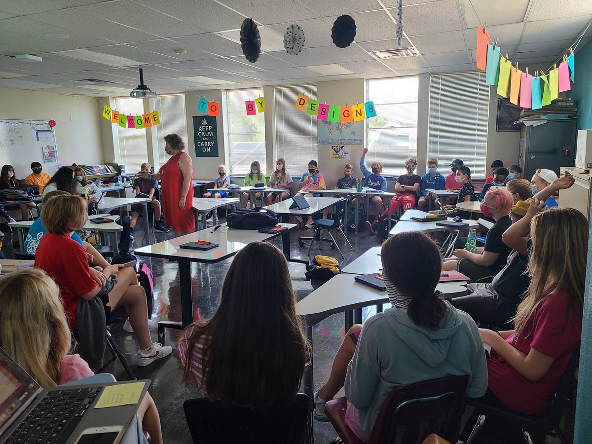 Students in @HMSbyDesign 8 sharing some great stories about their name. Great opportunity to build a classroom culture and sharing who you are. #heritagems