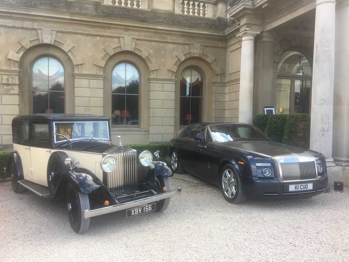 The old and the new...wonder if they will both be around in another 90 years? Great day at Cliveden for guests.. #rollsroyce #vintagecar #LuxuryTravel @clivedenhouse