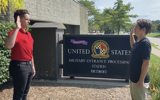Swore my oldest son into the Army National Guard today.