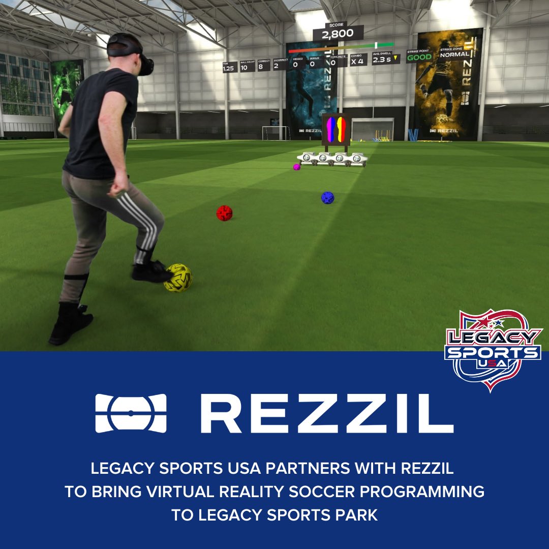 Exciting news! ⚽️ We are partnering with <a href="/Rezzil_/">Isreal</a> for virtual reality soccer programming! Rezzil features revolutionary technology offering solutions for players, coaches, teams, analytics departments, Physio &amp; PT programs, &amp; fan engagement.

Learn More: bit.ly/RezzilLegacy