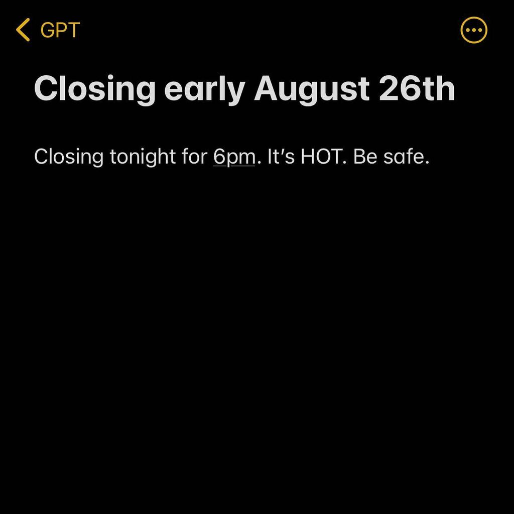 RyanGleason's tweet photo. It will be over 95 in the gym soon. So we will be closing early to get out before that. Stay safe and hydrated. #teamgpt #satansasshole #iwantcoolweather https://t.co/Wko00QHW8L https://t.co/tkaxEndsAQ