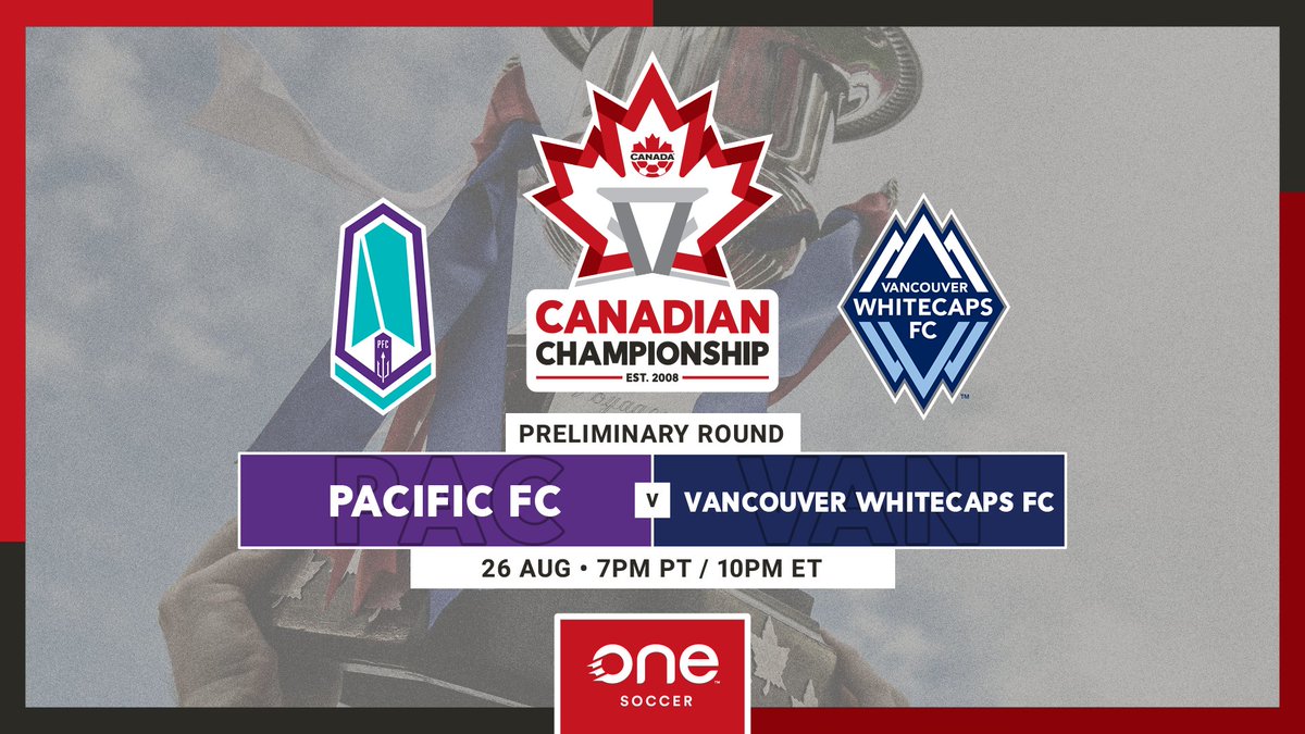 CanadaSoccerEN's tweet photo. #CanChamp Preliminary Round
⏰ 10 p.m. ET | 7 p.m. PT
🆚 @Pacificfccpl hosts @WhitecapsFC
🏟️ Starlight Stadium, Langford, BC
📺 @OneSoccer
#⃣ #PACVAN https://t.co/eKYJvKxXJI