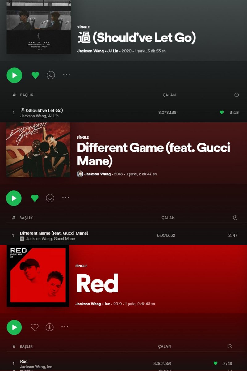 jacksonwturkey's tweet image. #JacksonWang'ın Spotify'da #ShouldveLetGo şarkısı 8 milyon, #DifferentGame şarkısı 6 milyon, #Red şarkısı 3 milyon dinlenmeyi geride bıraktı.

#JacksonWang #TEAMWANG #GOT7 #잭슨 #갓세븐 #王嘉尔