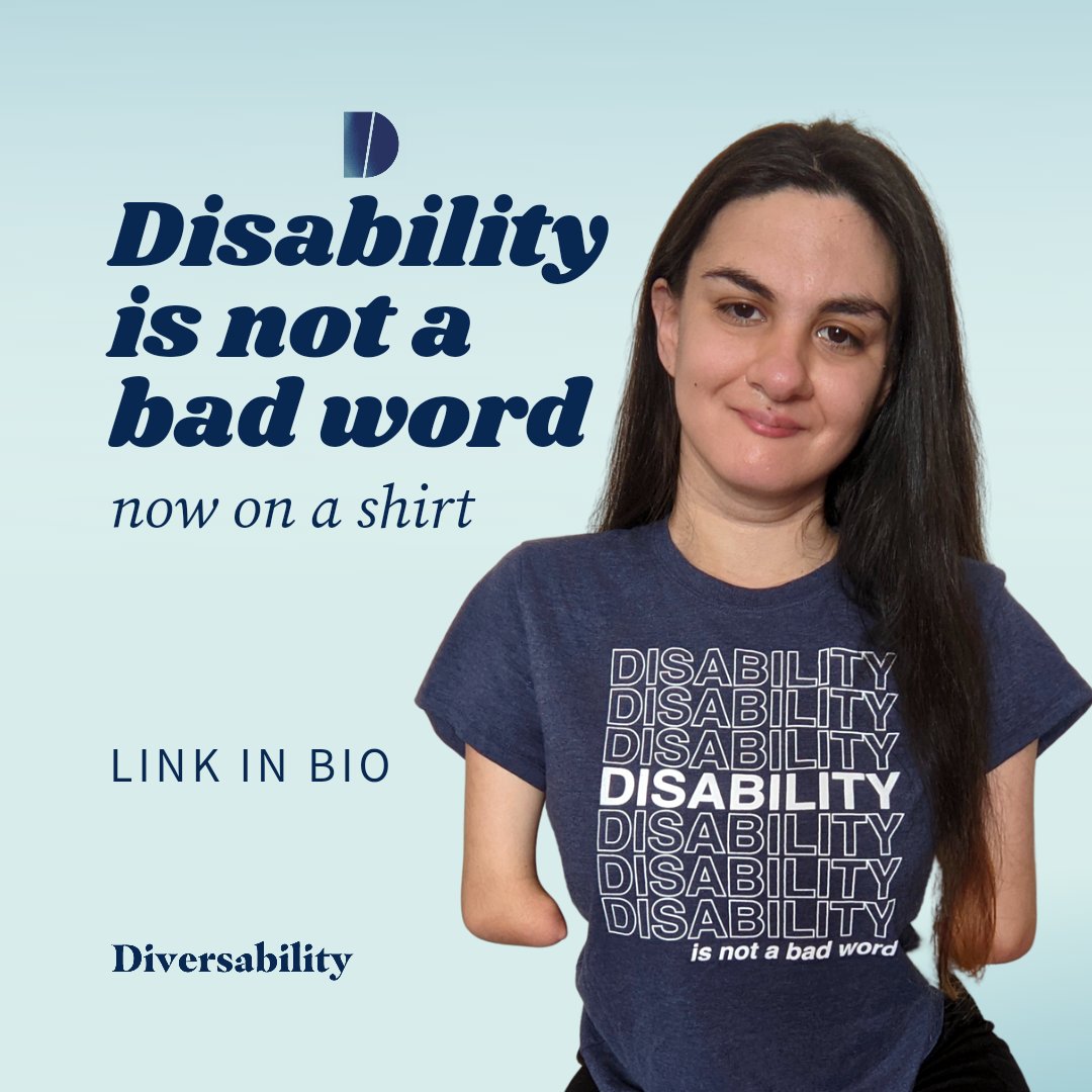 Diversability's tweet photo. We at Diversability want to remind the world that Disability is not a bad word. That's why we partnered with @customink to put it on a shirt!
Link to buy: https://t.co/mT0xmbKAm3
#Ad #CustomInk #CustomInkPartner #Disability https://t.co/GSUxThdqsY
