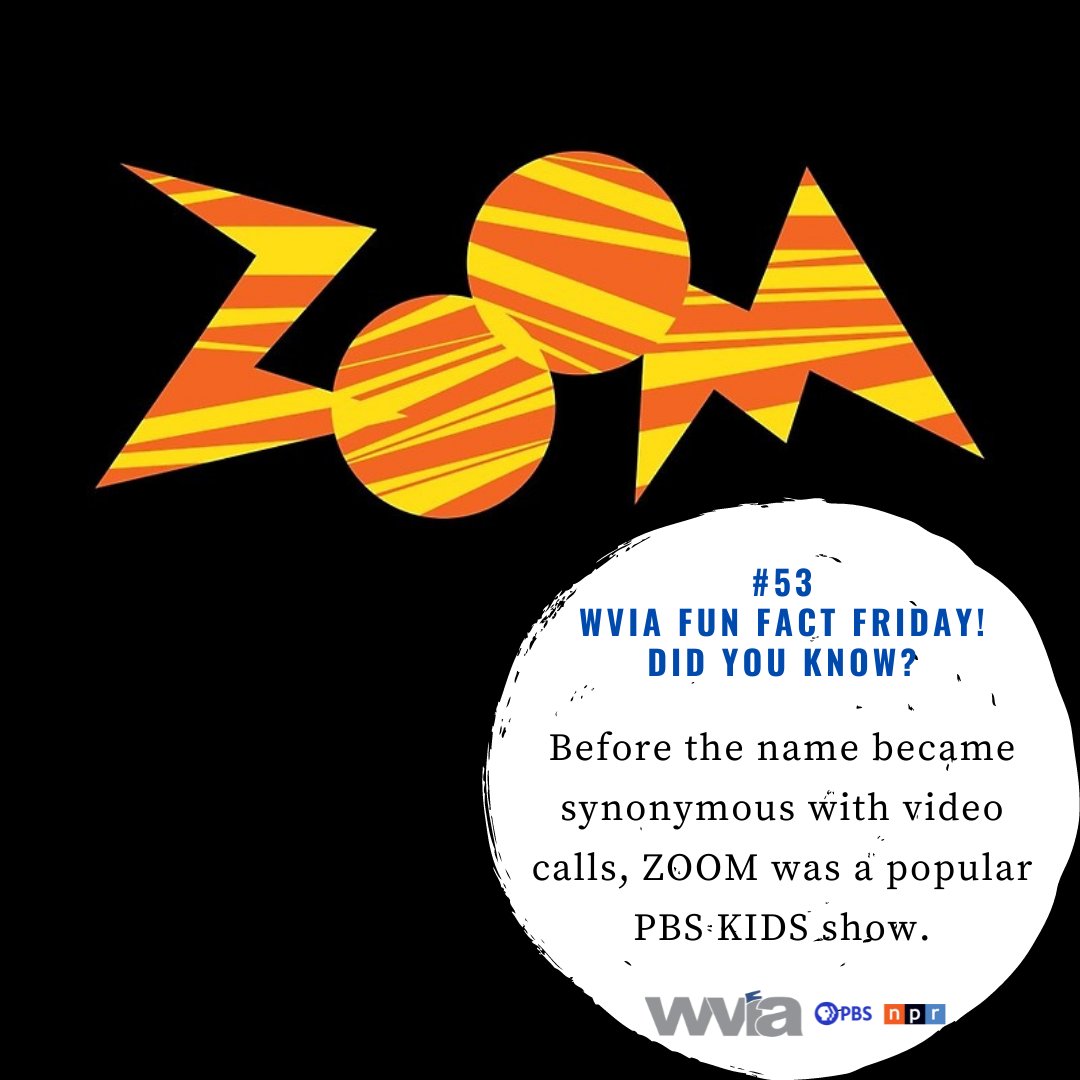WVIATVFM's tweet photo. #WVIAFunFactFriday Bhe name became synonymous with video calls, ZOOM was a popular PBS KIDS show.
ℹ️: https://t.co/sYAJE72DOc
( PBS KIDS, PBS) https://t.co/yeHr0TqwDK