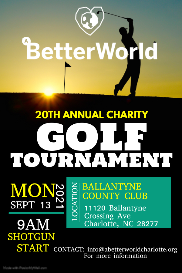 Doggett_Tweets's tweet photo. Team slots are still available for A Better World Charlotte's 20th Annual Charity Golf Tournament on Sept. 13th at the Ballantyne Country Club. Register for the event in the link below ⤵️

https://t.co/i0uVsAn5PR

Become a sponsor: https://t.co/H9yDvfM2g5

#ABetterWorld https://t.co/pNqiqjZps0