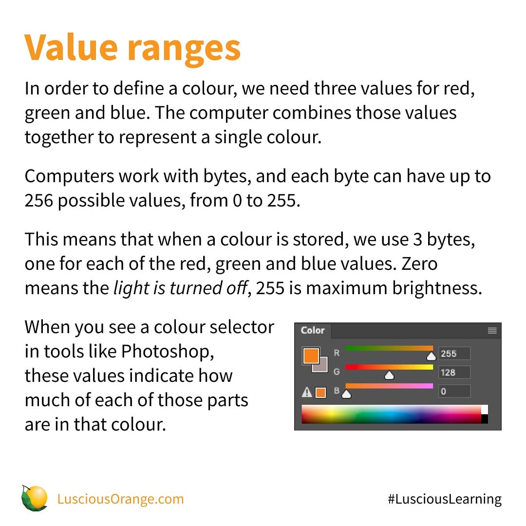 Luscious_Orange's tweet photo. You have probably seen the letters RGB in software. Our Instagram has the full text description!
#LusciousOrange #LusciousLearning #Ux #WebDesign #ContentStrategy #ContentCreation #GraphicDesign #Winnipeg #WPGBusiness #WinnipegWebDesign #RGB #ColourSpace #RedGreenBlue https://t.co/ztBqGJgthC
