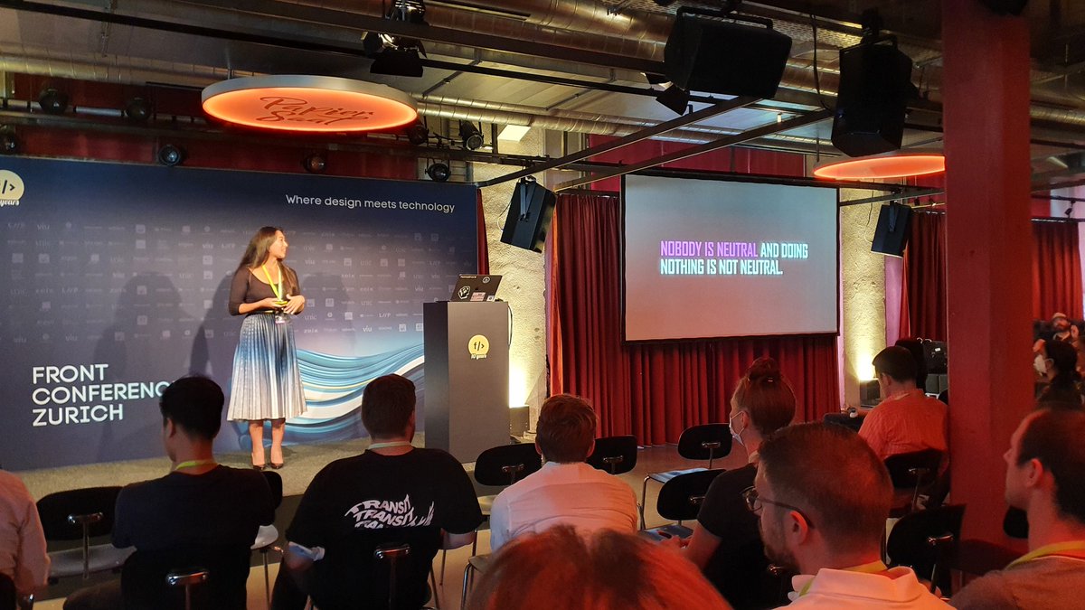 Technology (and not only) is always pushing for #growth, at which cost?

 "Nobody is neutral and doing nothing is not neutral"
<a href="/katherinemzhou/">Katherine M. Zhou 💭</a> #designethically
#FRONT21 <a href="/frontzurich/">Front Conference Zurich</a>