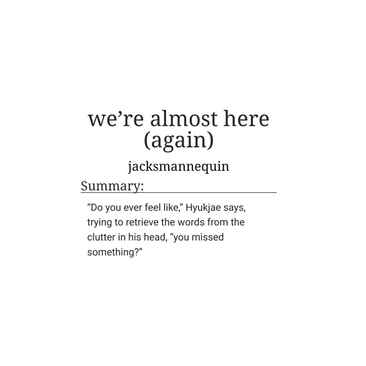 parallelshyuk's tweet photo. — “we’re almost here (again)”
👬 hyukjae/gikwang (highlight)
✨ 7k words, t, non-au, crossover; (regrettably) inspired by after the last midtown show by the academy is; my desire for why not the dancer s2 is stronger than ever
✍️ written for @emoficfest
🖇️ https://t.co/YZCwS4kY9W https://t.co/LVcucclPPy