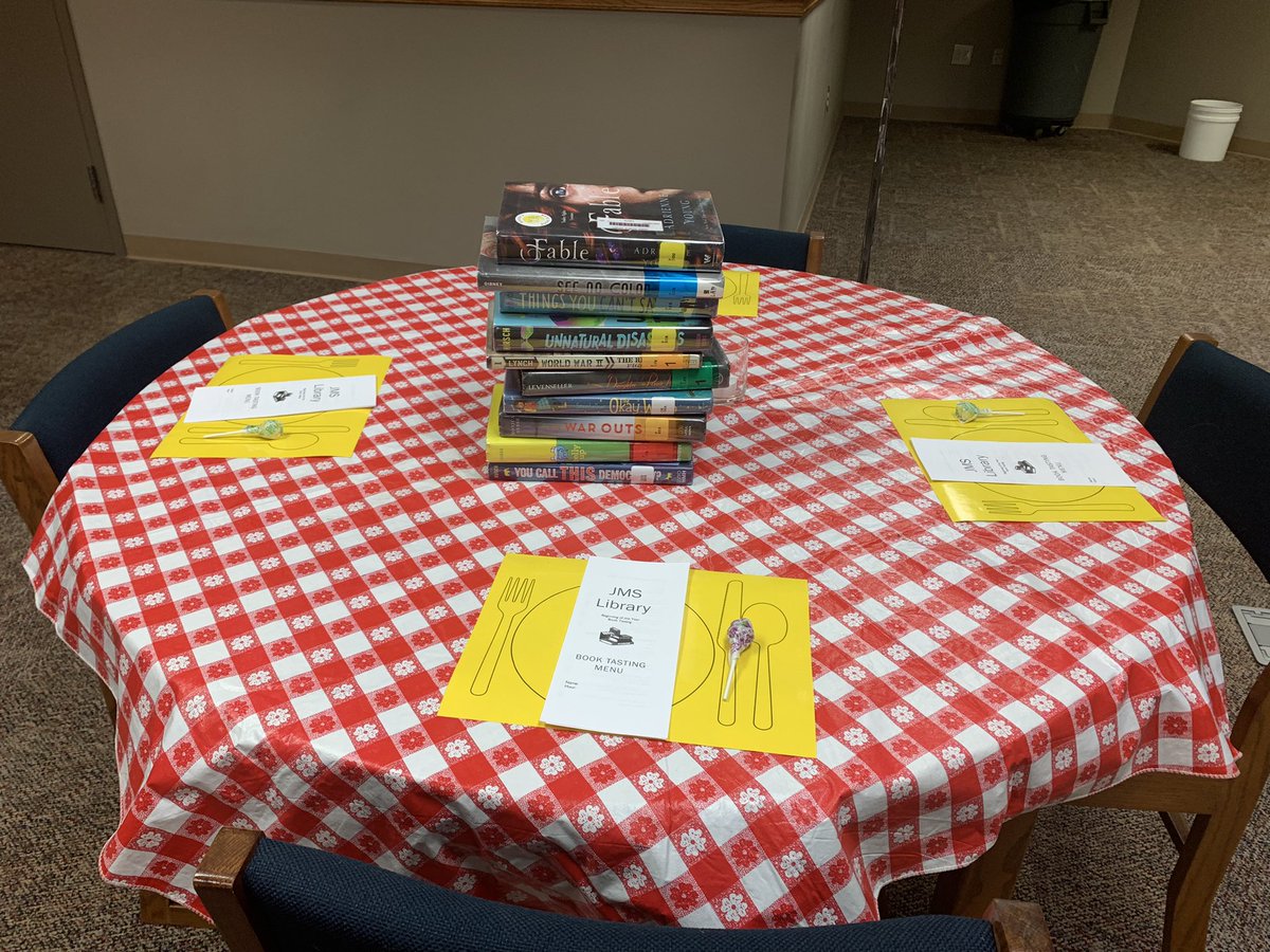 Emily Johnson (@allinlibrarian) on Twitter photo 7th graders have been Book Tasting this week for library orientation! <a href="/jenksms/">Jenks Middle School</a> 7th graders have been Book Tasting this week for library orientation! <a href="/jenksms/">Jenks Middle School</a>