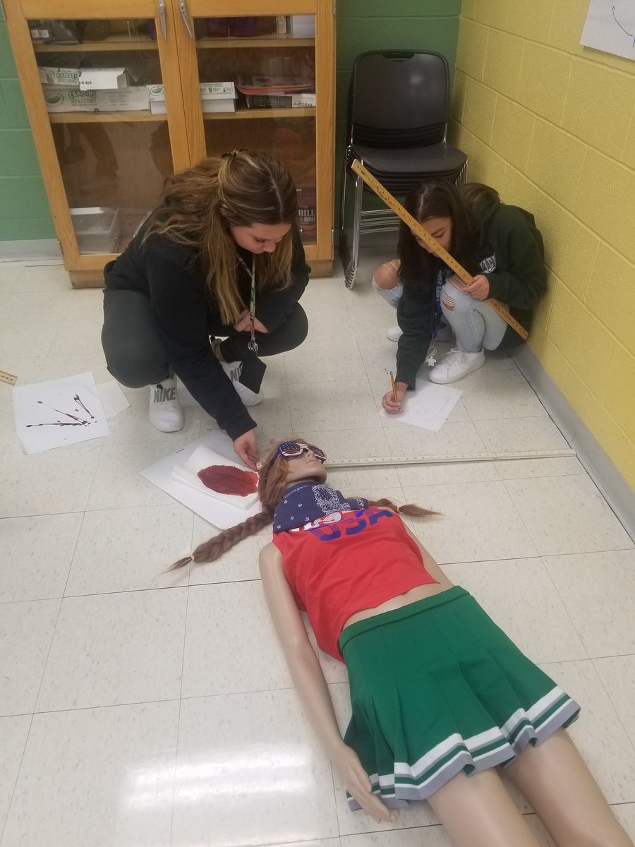 Students in Forensics are practicing by sketching the scene of Susie's murder. #forensics #csi <a href="/sghs_family/">SGHS_family</a>