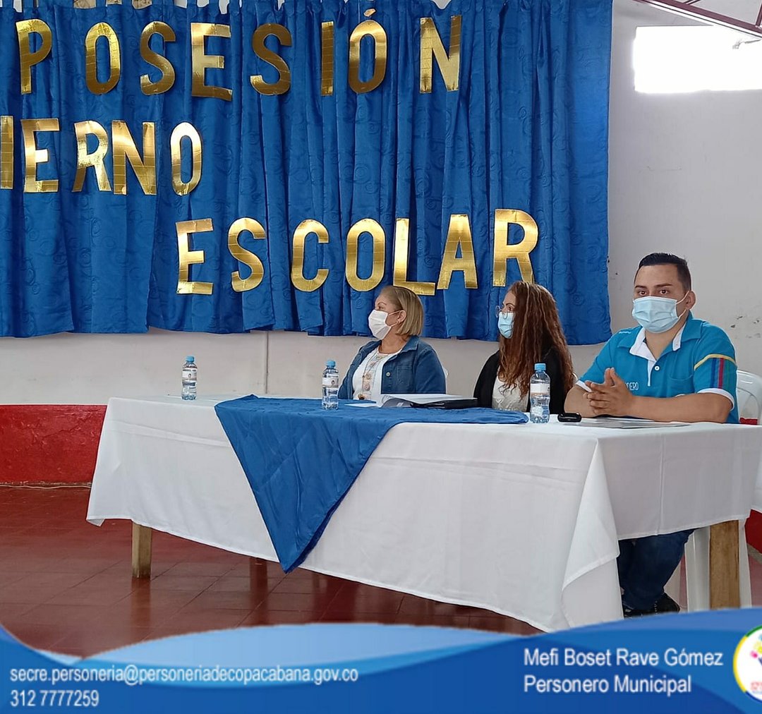 personeriacopa's tweet photo. Hoy 26 de Agosto el Personero Municipal de Copacabana Mefi Boset Rave Gómez hizo presencia en el acto de posesión de la Personera estudiantil de la Institución Educativa Granjas Infantiles.

#UnaPersoneríaAmiga https://t.co/miY3kAdbBY