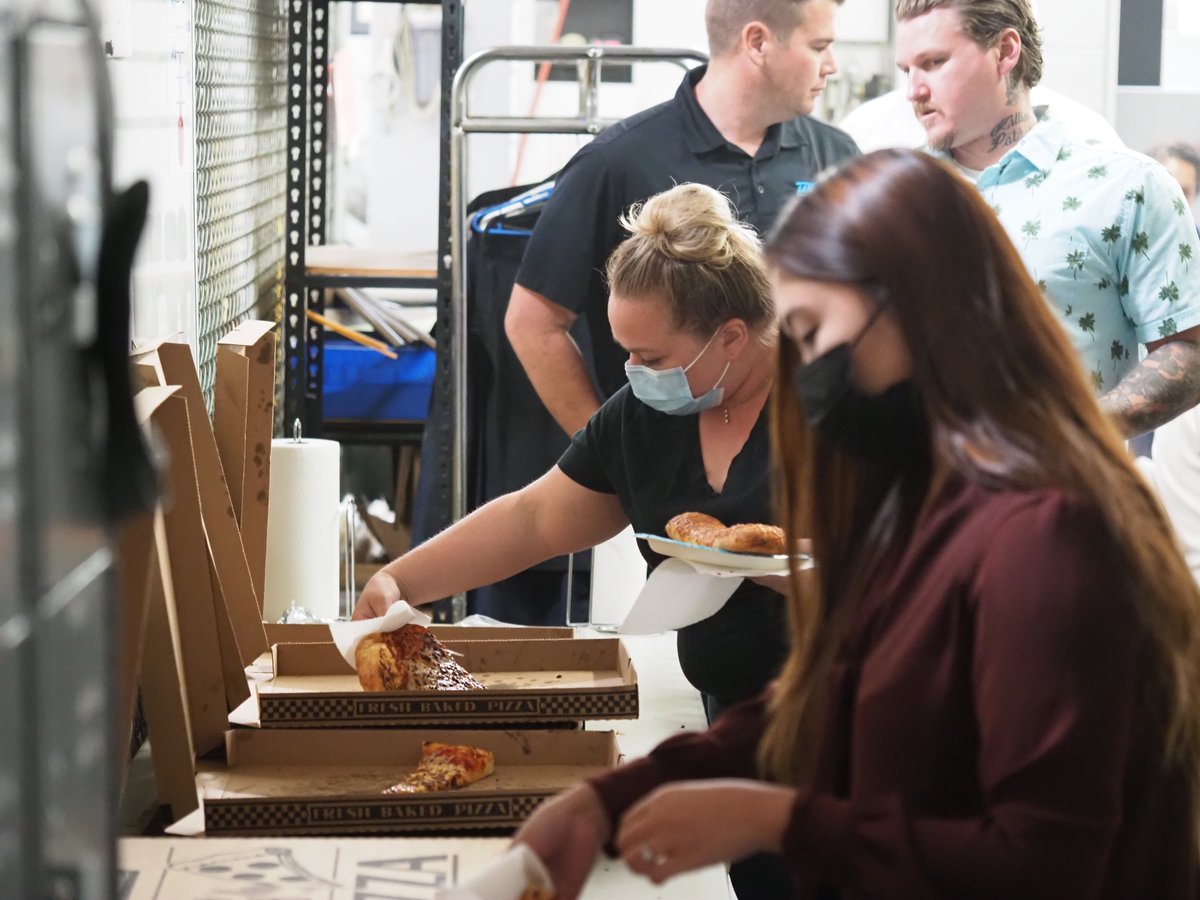 tamshell_corp's tweet photo. As a thank you to our employees for all of their hard work, we had a delicious pizza luncheon from Costco. The debate over which is better, pepperoni pizza, cheese pizza or chicken bake was not settled. Where should we eat next?

#PrecisionMachining #CNC #Corona #Costco https://t.co/MydlwVkcLT