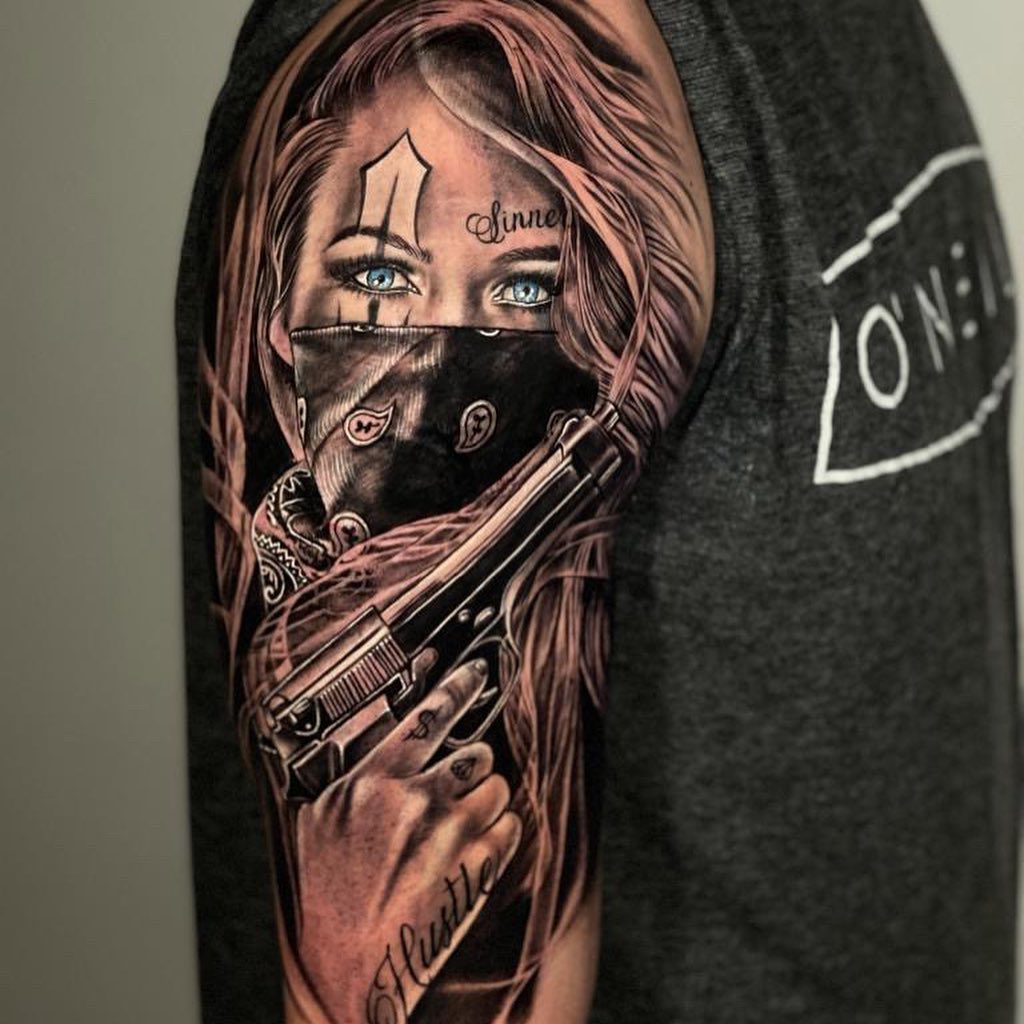 Gangsta Girl tattoo by Chris Showstoppr  Post 23313