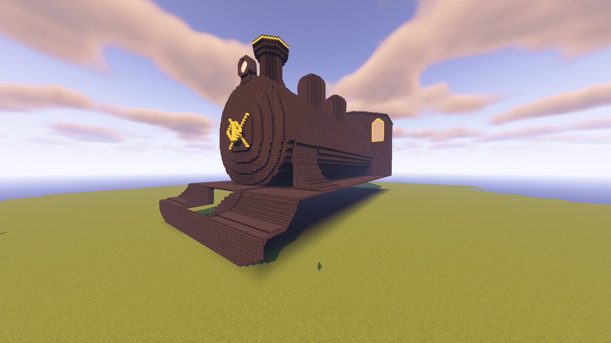 AdemiaGaming's tweet photo. in progress picture of this big Minecraft train https://t.co/9QcUOCAfEe