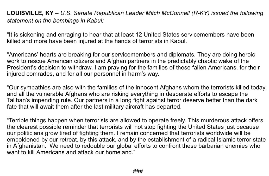 U.S. Senator Mitch McConnell tweet media