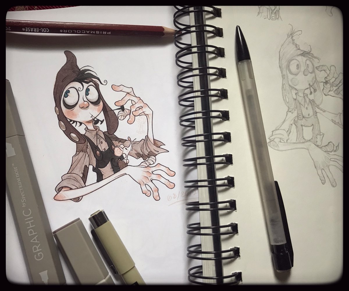 It's a redrawing of an old sketch from my 2017 sketchbook. Not entirely sure which one I like better, honestly. I guess I'll let you decide.