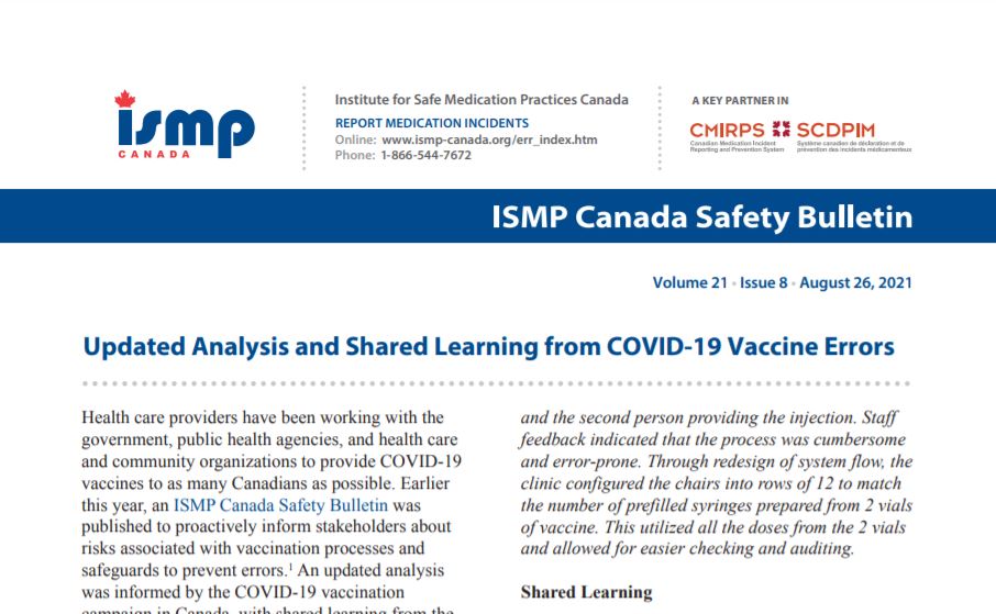 BULLETIN:
Updated Analysis and Shared Learning from COVID-19 Vaccine💉Errors

Your reports help to prevent future errors!

Check it out! ➡️bit.ly/3mw5e8G