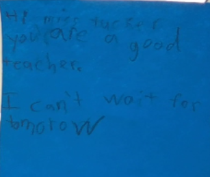 CaitlinRTucker's tweet photo. I love to leave my students a short note on a post it note. Today someone wrote this one for me and left it on my chair. I don't know their handwriting well enough yet to know who wrote it, but it definitely made my day. https://t.co/igqsrYhlSC