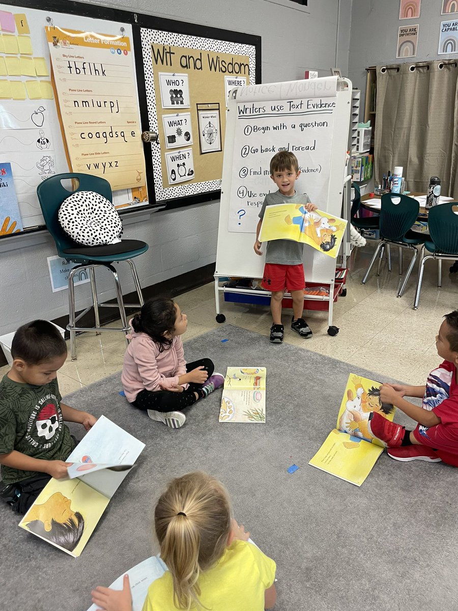 Today we learned how to use text evidence to find key details. We start with a question, then go back to the text to find information, then we use the information as evidence in our response. We’re also working on listening and responding to our peers! #guildstrong #kindergarten