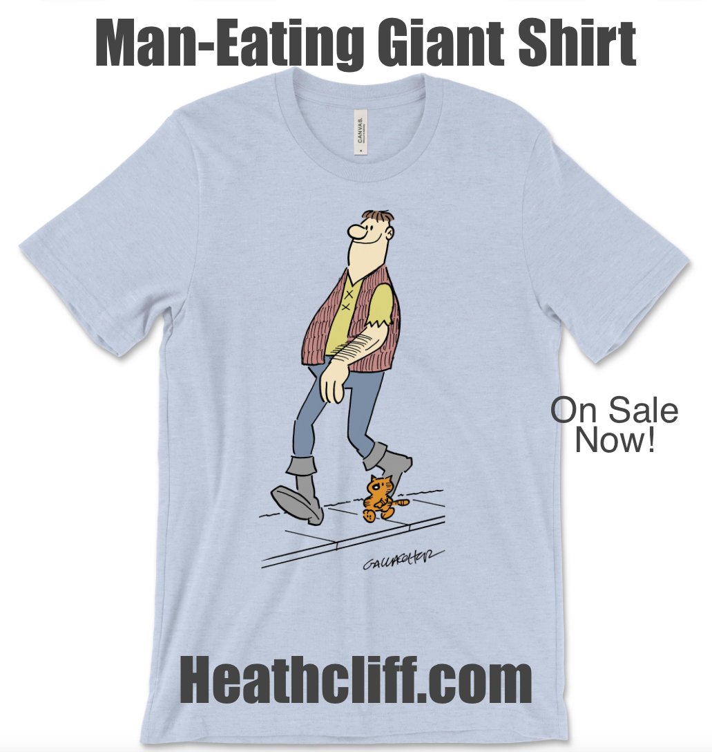 heathcliffcomic's tweet photo. Get your Man-Eating Giant Shirt today!
 https://t.co/wLpCrqwzDT https://t.co/vUgXLb6XnZ