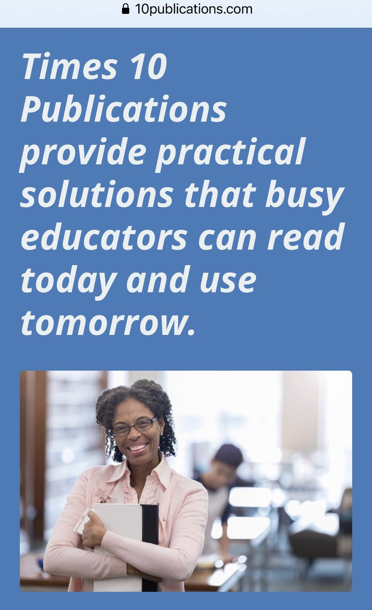 We want to impact #education on a global scale. We believe in practical, actionable strategies that help #teachers solve problems immediately. 

10publications.com