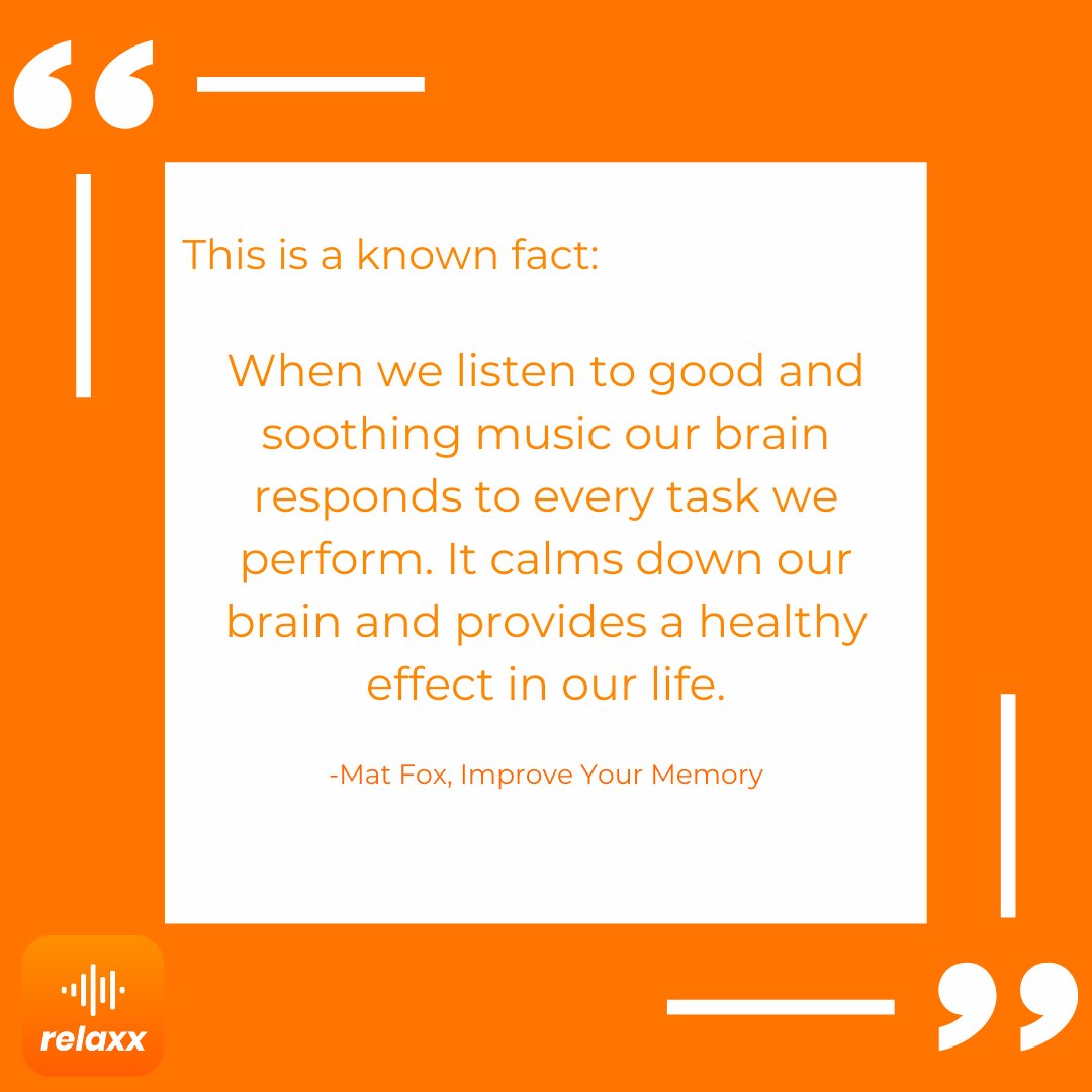 RelaxxApp's tweet photo. "This is a known fact, when we listen to good and soothing music our brain responds to every task we perform. It calms down our brain and provides healthy effect in our life.

#relaxxapp

Download the app here: 

Apple: https://t.co/l4JRVRR6rX  
Google: https://t.co/mIA2kzBC2U https://t.co/2hSH2cLoiX