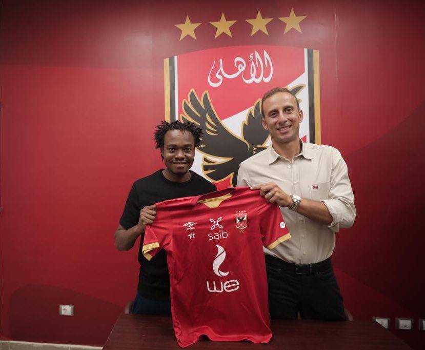 City_Press's tweet photo. Percy Tau has reunited with his mentor Pitso Mosimane in Egypt at Al Ahly https://t.co/6RgjhUtYEc. https://t.co/OdKpojmcfn