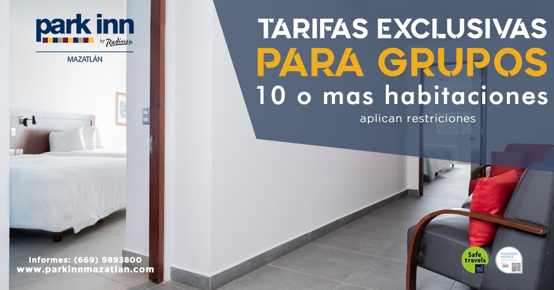 Planeas viajar a Mazatlán en grupo⁉️
¡Aprovecha nuestras tarifas exclusivas para grupos de 10 o más habitaciones!🙌
Para más Información:
📞(669) 989 3800 o envíanos un WhatsApp.
#ParkInnMazatlan #Mazatlan #VisitMazatlan #Sinaloa #Radisson #Familytravel