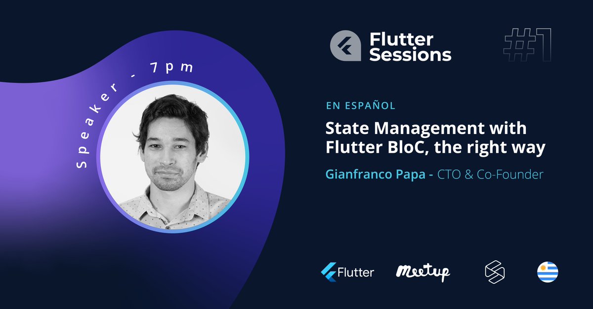 flutter_uruguay's tweet image. Any fans of the BloC pattern? 👀
During #fluttersessions Gianfranco Papa, CTO and Software Developer, is going to share his experience and best practices of state management in #flutter with BloC 🤓

👉 Register here: bit.ly/3z22vHj

#flutteruruguay #fluttercommunity