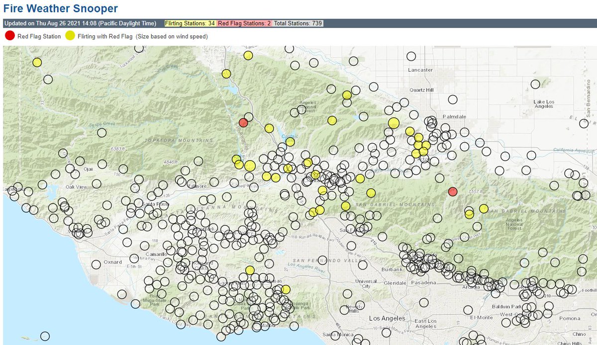 Elevated to critical fire weather map