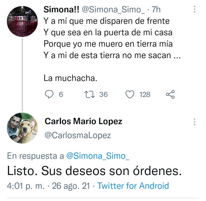 Simona_Simo_'s tweet photo. La gente de bien amenazando por Twitter, está es la normalidad en un país narcoparamilitar. https://t.co/T8mI7K5bzF