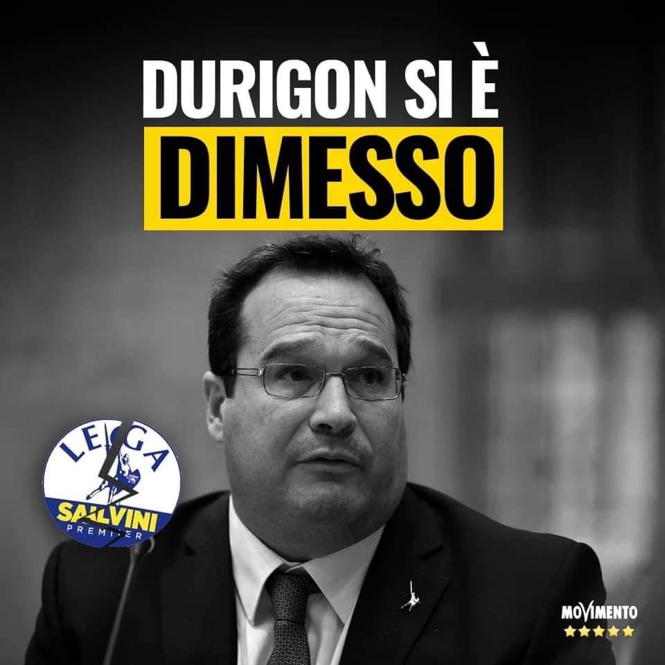 Atto doveroso le #dimissioni di #Durigon dal #Governo. Il #m5s le aveva già chieste ai tempi della telefonata sui fondi #Lega, quella del Generale messo da loro per "stare tranquilli".
