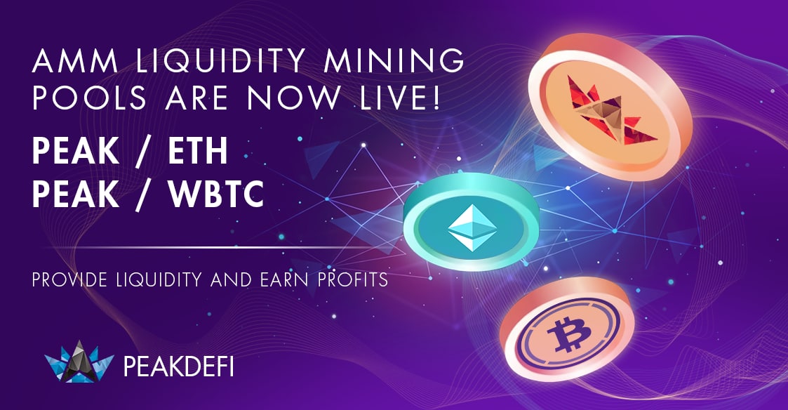 PEAKDEFI's tweet photo. 🔥 PEAK Liquidity Mining is now live!

✅Provide Liquidity on Uniswap and earn PEAK rewards on https://t.co/8Saz1GKiwG 

#DeFi #LiqudityMining https://t.co/4njTFqgJq3