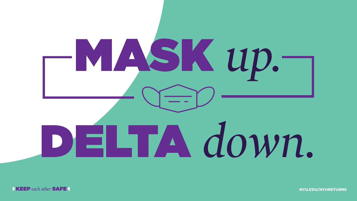 nyumeyers's tweet photo. We are so close to the start of the semester! We can’t wait to get back to classes, but please remember to mask up so we can all share a safe and healthy fall 💜 #maskup #nyumeyers #nyureturns #nyuwelcomeweek https://t.co/gmqphtJAep