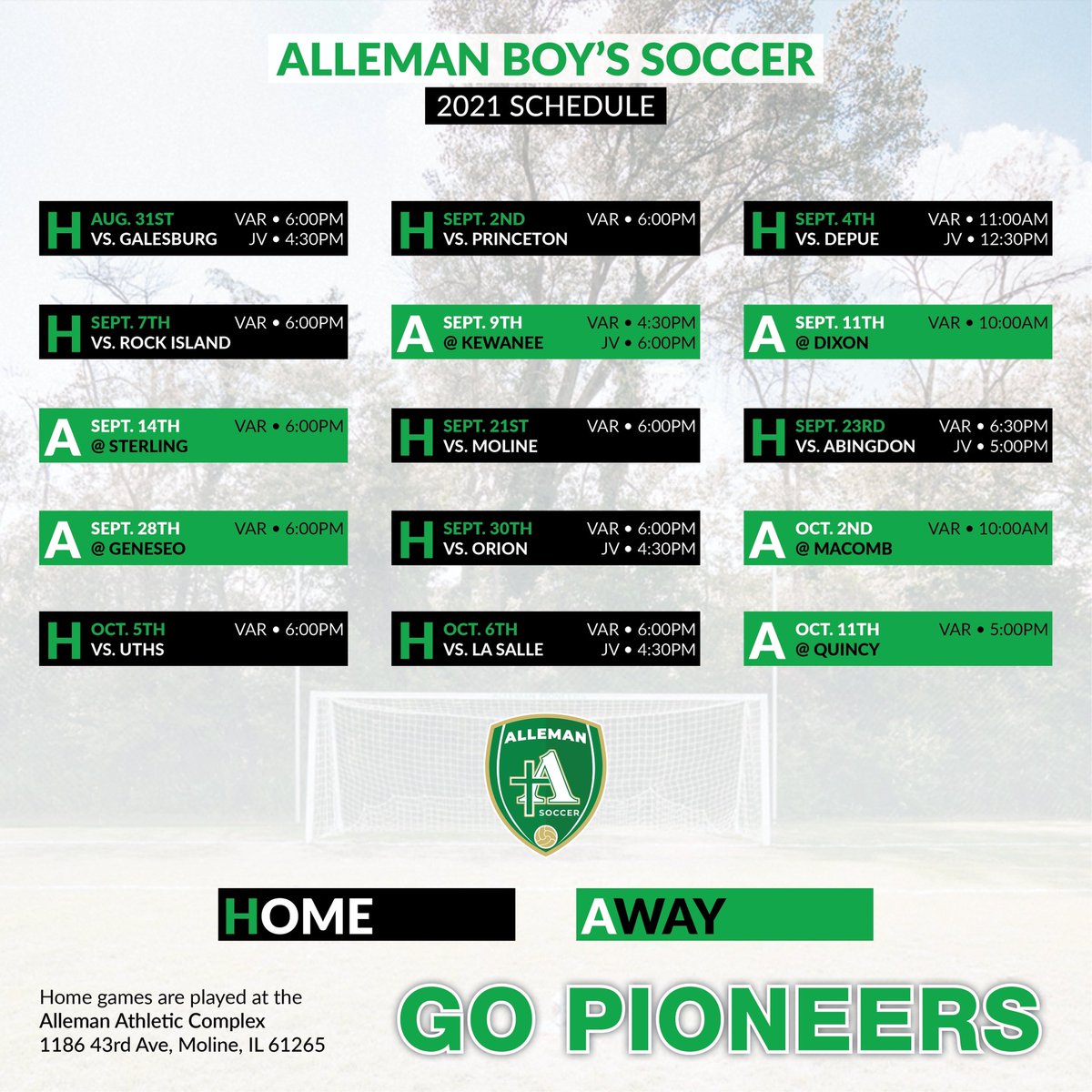 𝐌𝐚𝐫𝐤 𝐲𝐨𝐮𝐫 𝐜𝐚𝐥𝐞𝐧𝐝𝐚𝐫𝐬. 📆
𝚃𝚑𝚎 𝟸𝟶𝟸𝟷 ⚽️ 𝚜𝚌𝚑𝚎𝚍𝚞𝚕𝚎 𝚒𝚜 𝚑𝚎𝚛𝚎! 🟢⚪️

🅶🅾 🅿🅸🅾🅽🅴🅴🆁🆂!