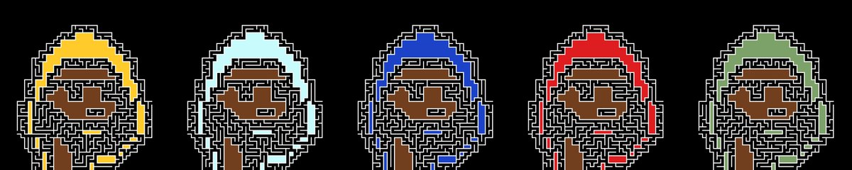 MazePunks's tweet image. Just released! Our first Maze Punk collector set. Each one with a unique maze. 

#NFT #NFTCommunity