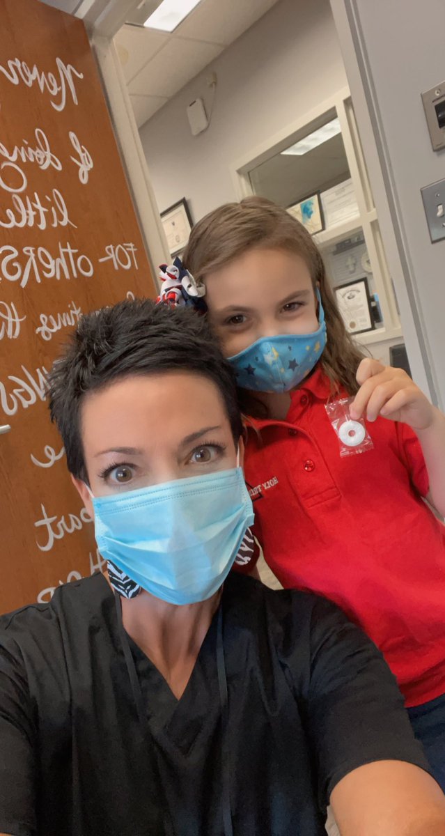HTSNurse's tweet photo. Miss Lucy with the first mint of the school year. I sure did miss the kiddos this summer ♥️#dreambig #startachainreaction #showcompassion https://t.co/SW2Lias2vu