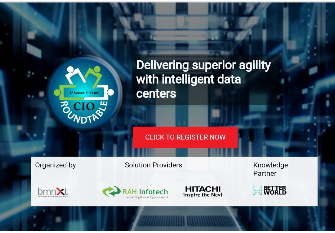 Learn how intelligent storage-based data centers can significantly accelerate DX and deliver enterprise agility in an amplified manner. Register to attend! 
#bmnxt #webinar #storage #betterworld 
webinars.bmnxt.com/delivering-sup…