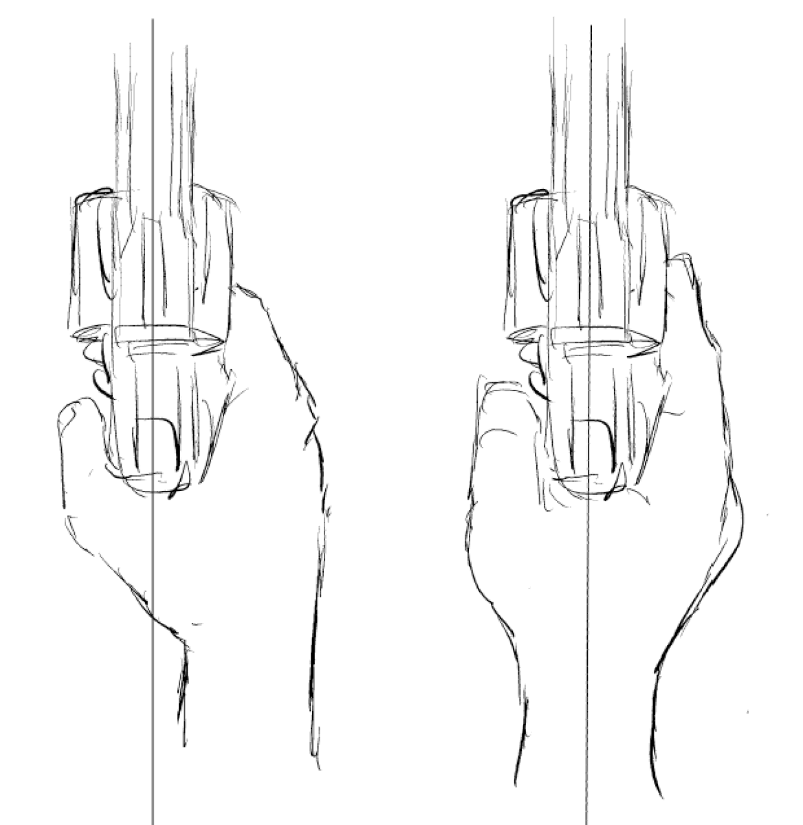 拳銃なんて撃った事ないけど衝撃を考えると手首の延長線上に銃の中心を持っていくのが正しいんだろうなぁ 指が短いからトリガーに指が届かなくなるけど 