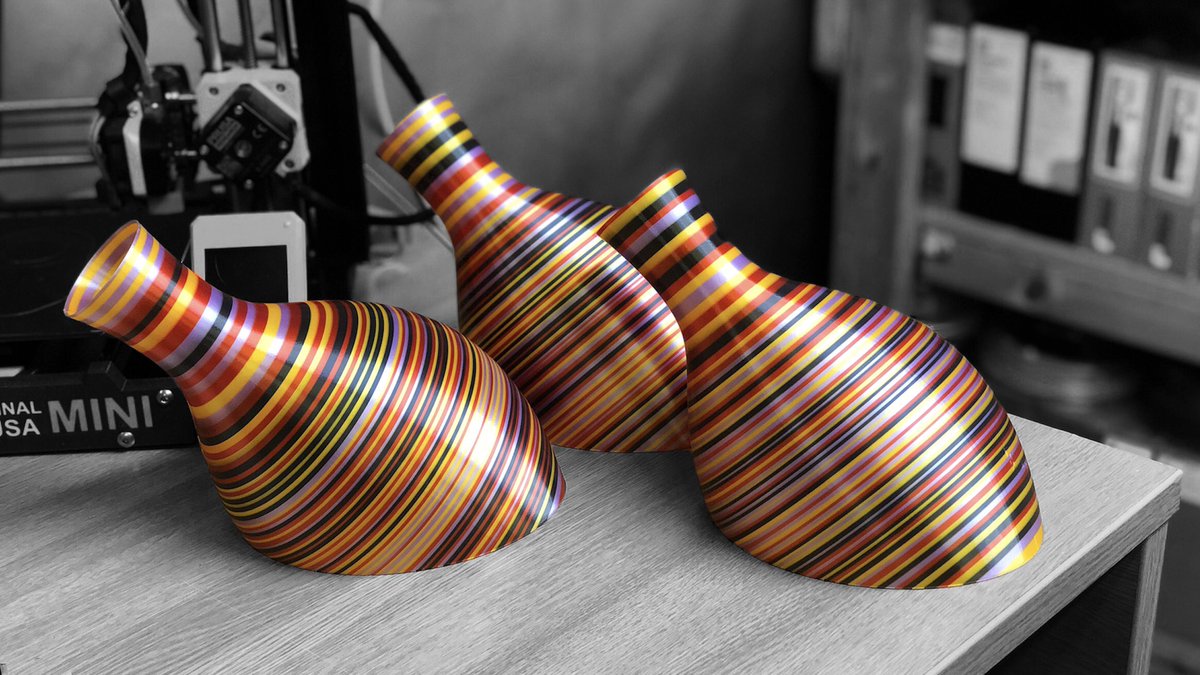Filament Frenzy (@filamentfrenzy) on Twitter photo Done ✅ Vases just need bases 😂
<a href="/getideamaker/">ideaMaker</a> 0.3mm layers
<a href="/MosaicMfg/">Mosaic Manufacturing</a> random madness
@Polyalchemy <a href="/esun3dfilament/">eSUN 3D Printing</a>
#3Dprinting Done ✅ Vases just need bases 😂
<a href="/getideamaker/">ideaMaker</a> 0.3mm layers
<a href="/MosaicMfg/">Mosaic Manufacturing</a> random madness
@Polyalchemy <a href="/esun3dfilament/">eSUN 3D Printing</a>
#3Dprinting