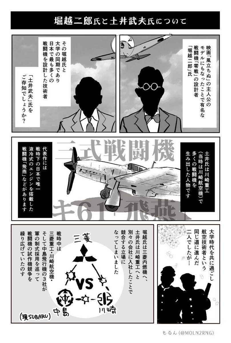 金ローで風立ちぬが放送される日らしいので昔描いたこの漫画を載せておきますね(※一枚目の最後のコマに「戦時中」とありますが、試作機競争は太平洋戦争が始まる前だったはずなので「戦前」に訂正します) 