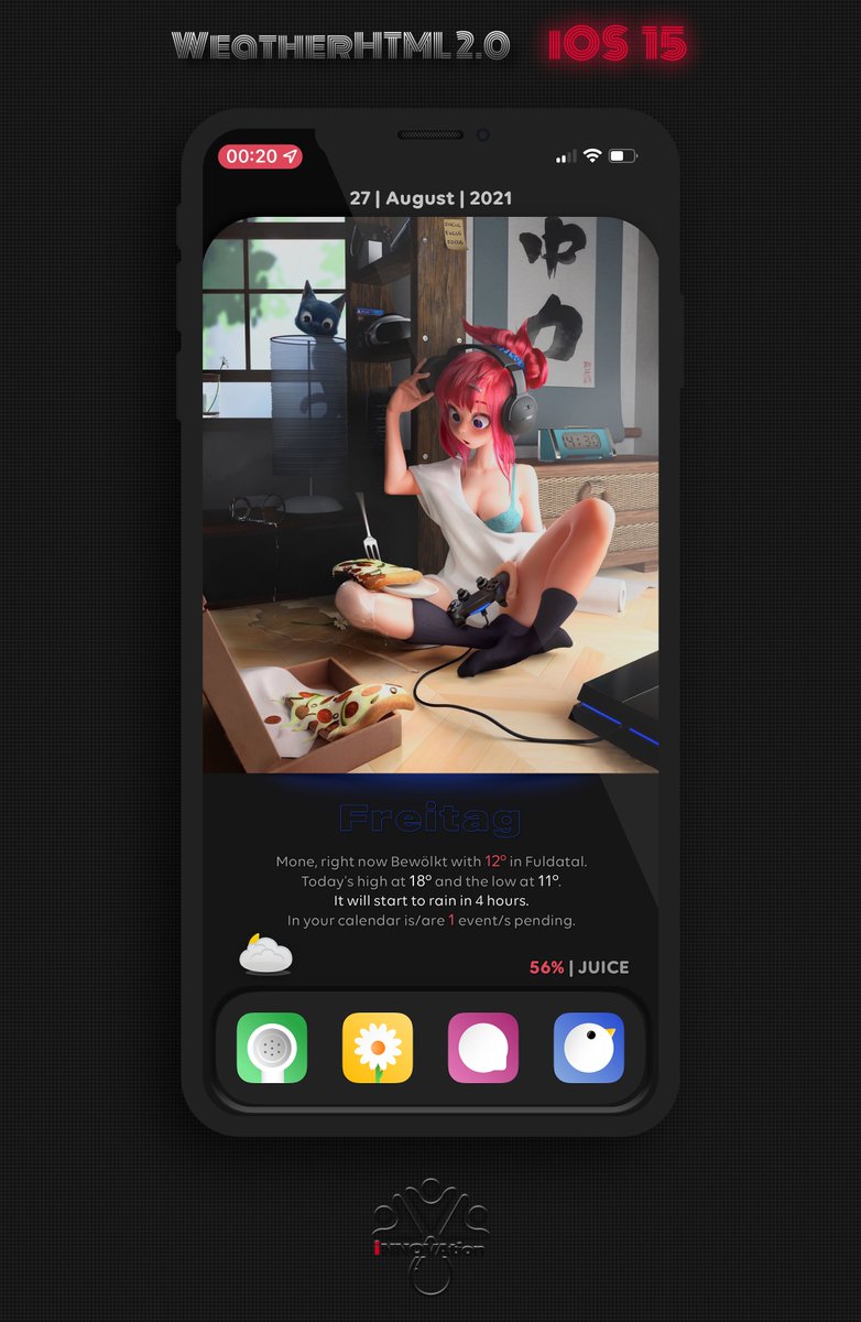 kleinmone's tweet image. #nojailbreak 

Again a midnight setup ⭐️💙

WeatherHTML2.0 by @thewaytozion 
Icons Super by @clarkiscreating 
Graphic on my wall shared by @sel6012000 
Dock by @Attairdu57slm 
Theme and template my own

#iNNOVATION #iOS15beta7