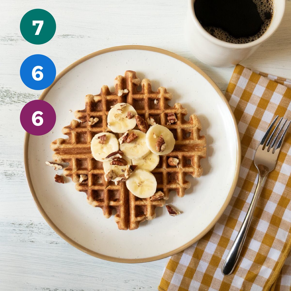 These crisp, hearty #bananabread #waffles contain no added sugar and instead get their sweet taste from the fruit itself. You can make a double batch and freeze for an easy #breakfast another time! Find the full #recipe here: bit.ly/3mCc10n #SmartPoints #myWW 😋