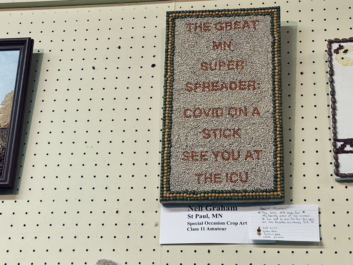 So on brand that the #mnstatefair crop art is protesting itself