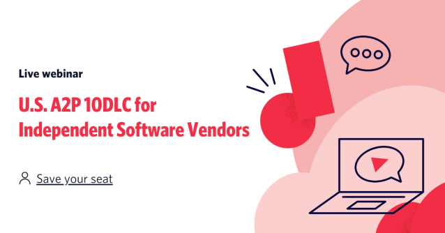 krittenberg's tweet photo. Join us for an important session on U.S. SMS A2P 10DLC changes, key updates to the onboarding process, Starter API release, and other considerations for Independent Software Vendors. https://t.co/P2A7ZGrqB6 https://t.co/fA89HBbYt5