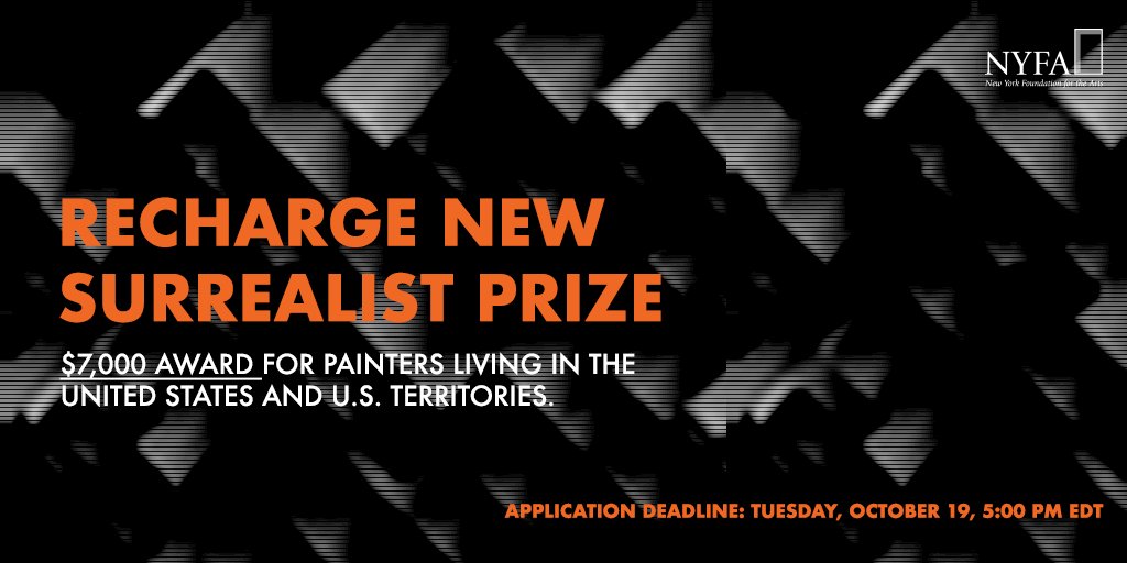 nyfacurrent's tweet photo. Opportunity alert! This $7,000 award, funded by the Gu Family of the Recharge Foundation, was created for painters living in the United States and U.S. Territories who are working in the New Surrealist style: https://t.co/mkF8XDvfIW https://t.co/letUBW2i6V