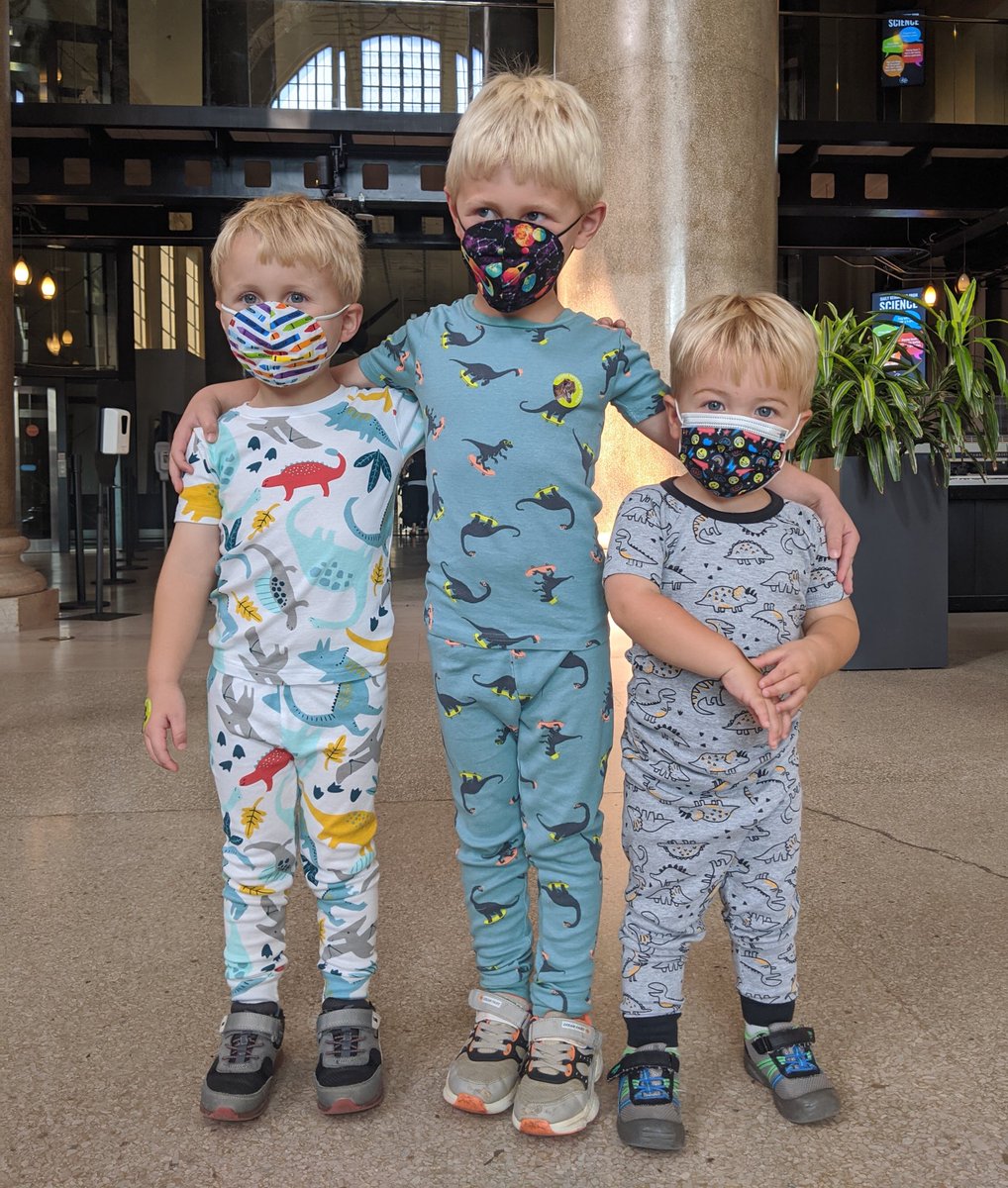 ScienceMusofVA's tweet photo. These future scientists came by for our Tyrannosaurs: Meet the Family extended hours tonight. Dinosaur PJs for the win! 😍🦖 #rva #MuseumFun #DinosaurSummer #RVAdinosaurs #MuseumNights #NightAtTheMuseum #DinosaurPJs https://t.co/Bcft6EEebt
