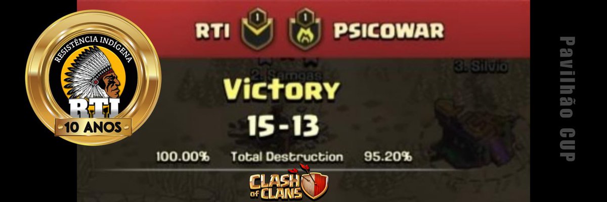 [CLASH OF CLANS]

🏆VITÓRIA nas Oitavas de Final da PAVILHÃO CUP contra a forte equipe da PsicoWar. Parabéns aos nossos atletas: 
 <a href="/vangolla_/">Silvio (Vangolla)</a> 
<a href="/Coc_Alflen/">Alflen</a> 
<a href="/s4mgas/">Samgas</a> 
<a href="/JandsonMonteiro/">Jandson</a> 
@Mohatu3 
 @Rato20439101

#GoRTI🇧🇷💪