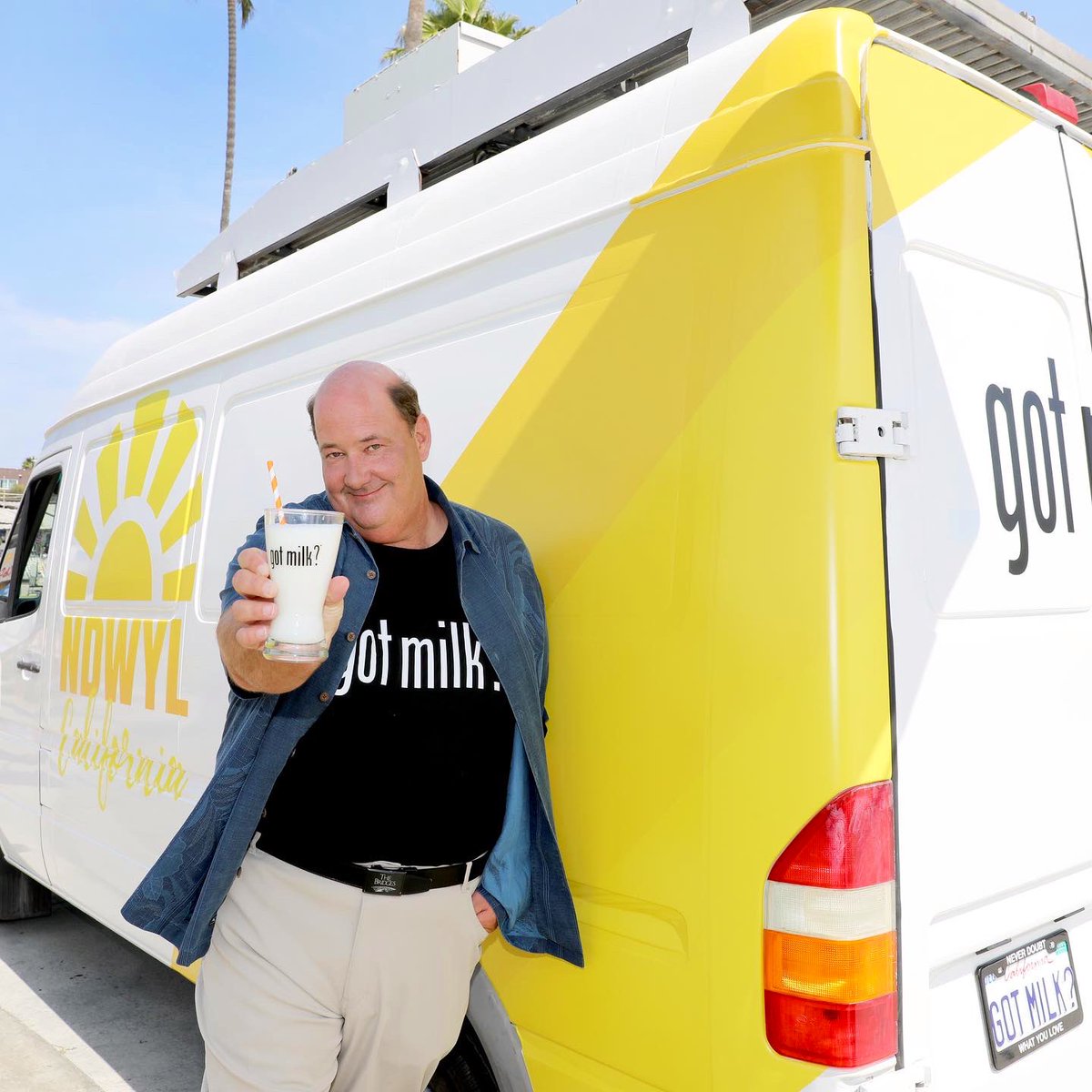 consultancynyc's tweet photo. Office reboot anyone?? No. 
Just some news parody fun with the creators of 
‘Got Milk.’  
He can take our job any day 
🎤🥛✌🏻#theoffice #gotmilk #brianbaumgartner https://t.co/JAIctEOdpo